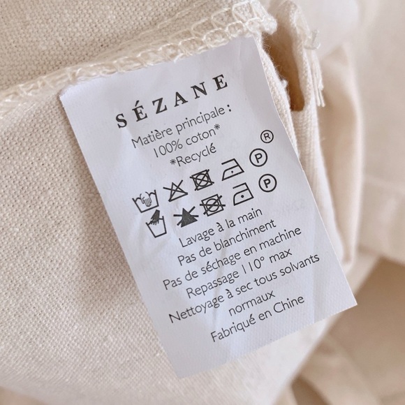 ❤️ SEZANE Heart Mon Amour Love Sezane Cotton Tote Bag - Picture 8 of 9